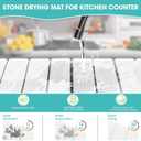 Dish Drying Mat Stone Bath Mat Diatomaceous Earth Stone Drying Mat For Kitchen Counter Sink Bath Mat Quick Dry Non Slip Foldable Dish Drying Rack Mat Large(24"16" White)