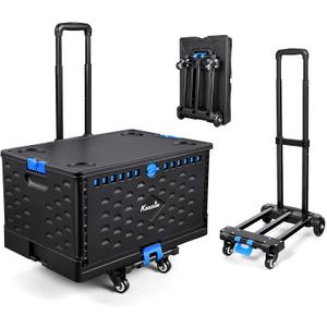 KEDSUM 2 in 1 Teacher Cart with 4 Wheels, Durable Removable Rolling Crate with Cover, 290 LBS Rolling Cart for Teacher, Office, Grocery, Load-Bearing Collapsible Tool Box, 360° Swivel Wheels