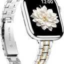 BAITEYOU Narrow Metal Band Compatible with Apple Watch Bands 38mm 40mm 41mm 42mm (Series 11 10), iwatch Stainless Steel Slim Thin Bands Series 9 8 7 SE 6 5 4 3 2 1 for Women, Silver Gold