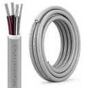 Relaxweex 25' 1/0-1/0-1/0-2 SER Aluminum Service Entrance Cable, Stranded 600V Electrical Wire for Above Ground Feeder/Panel