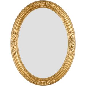24 x 31.5 inch Full-Sized Oval Wall Mirror, Vintage Plastic Frame, Large Mirror for Bathroom, Living Room, Bedroom (Gold)
