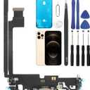 Charging Port Replacement for iPhone 12 Pro Max USB Dock Connector Flex Cable Microphone Replacement for iPhone 12 Pro Max with Tools