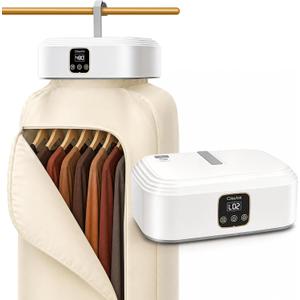 Portable Clothes Dryer, 600W Foldable Laundry Drying Machine with 8 Timer Settings, Compact Hanging Dryer with Overheat Protection, Quiet Garment Care for Apartment, Dorm, RV, Camping, Travel