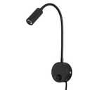 Agese Reading Lamp Wall Sconces Light LED 3W Warm White 3000K Plug for Reading Books (Black 2pcs 3000K Cord)