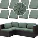 Outdoor Cushion Covers Set,8PCS Patio Furniture Couch Seat Slipcovers, Replacement for Sofa Sectional Chair(Cover Only)