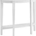 HOMES: Inside + Out Payne Modern Half Moon Accent Console Table with Storage Shelf, Decorative Entryway Furniture for Living Room, Hallway, Entrance, Small Spaces, White