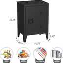 MIOCASA Metal Nightstand Modern End Side Table Steel Bedside Storage Cabinet with Shelf Easy Assembly for Living Room Bedroom, 12d X 16w X 23h in