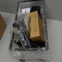 GOZILLA Aquatic Turtle Tank+Lamp+Filter Kit, Upgrade PC Turtle Tank Starter Kit with Adjustable 360°Lamp & Filter,Reptile Habitat Lid,Hanging Platform for Small Reptiles.(15.75×7.9×9''/Black)