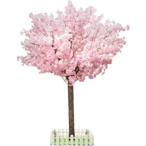 Artificial Cherry Blossom Tree - Handmade Pink Fake Cherry Blossom Tree Centerpieces for Wedding Party Christmas Garden Indoor & Outdoor
