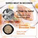 Vitoler Pro Chicken Shredder Tool, 108 Chicken Breast Shredder Tool Twist,Chicken Grinder withTransparent Lid,Ergonomic Handle,Non-Slip,Meat Shredder for Shredding Chicken Breast, Pork and Beef (black)