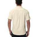 EOUOSS Men's Short Sleeve Dress Shirts Wrinkle Free Stretch Formal Wedding Prom Regular Fit Button Down Shirt Beige Small (S)