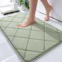 OLANLY Memory Foam Bath Mat 30x20, Ultra Soft and Absorbent Bathroom Rugs, Machine Washable, Comfortable Bath Carpet for Bathroom Floor, Tub and Shower, Sage Green