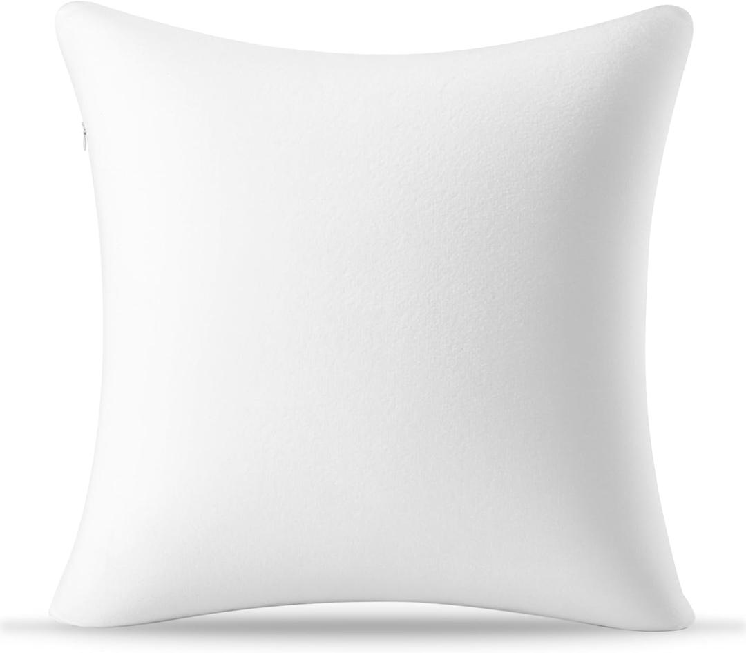 AM AEROMAX 20 20 Throw Pillow Memory Foam Pillow Insert - Square Accent Pillow for Decorative Cushion Bed Couch Sofa - Non-Deforming Over Time (White)