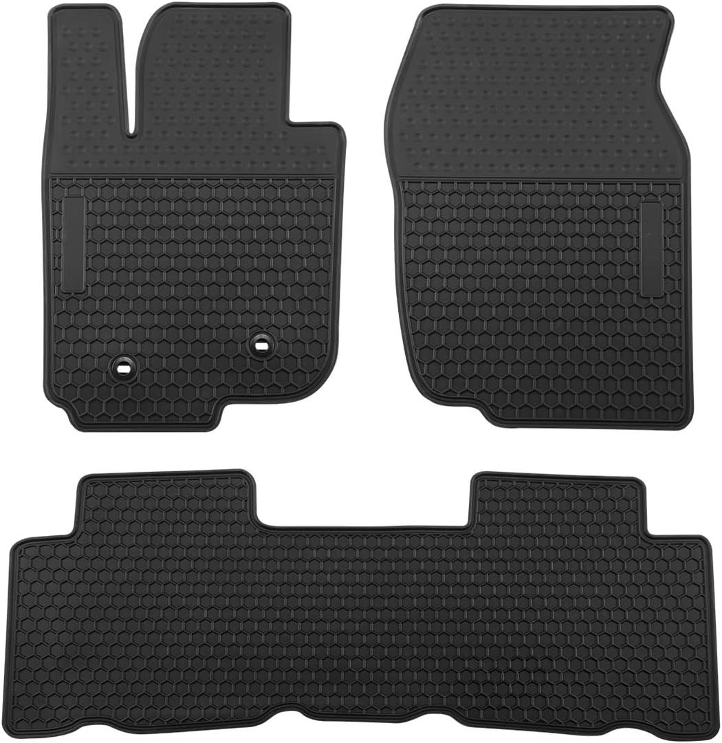 Lwope Car Floor Mats Custom Fit for Toyota RAV4 2006-2012 Black Rubber All Weather Protection Auto Floor Liners Heavy Duty Odorless