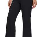 BMJL Womens Yoga Pants High Waisted Flared Black Work Business Casual Dress Pants (Black, S)