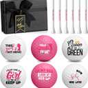 Realspring 13 Pcs Women's Golf Ball Funny Golf Ball for Women with Tees and Gift Box Golfing Gifts for Women Coworker Employee Golfer