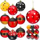 Soulchen 9 Pcs 3 Inch Christmas Ball Ornaments Mouse Plastic Ball Tree Ornaments Hanging Cartoon Mouse Christmas Tree for Xmas Trees Holiday Party Decor