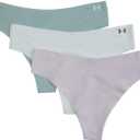 Under Armour Women's 3-pack Pure Stretch No Show Thong Underwear, All-day Comfort & Ultra-soft Fit (Gray, M)