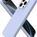 ORNARTO Compatible with iPhone 16 Pro Case 6.3", Slim Liquid Silicone 3 Layers Soft Gel Rubber Shockproof Protective Cover with Anti-Scratch Microfiber Lining-Sky Heather Color