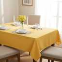 sancua Rectangle Tablecloth - 54 x 120 Inch - Stain and Wrinkle Resistant Washable Polyester Table Cloth, Decorative Fabric Table Cover for Dining Tables, Buffet Parties and Camping, Yellow