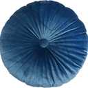 Pumpkin Pillow Round Floor Pillow Sofa Tatami Pillow Office Chair Cushion Room Decoration (13"x3", Blue)