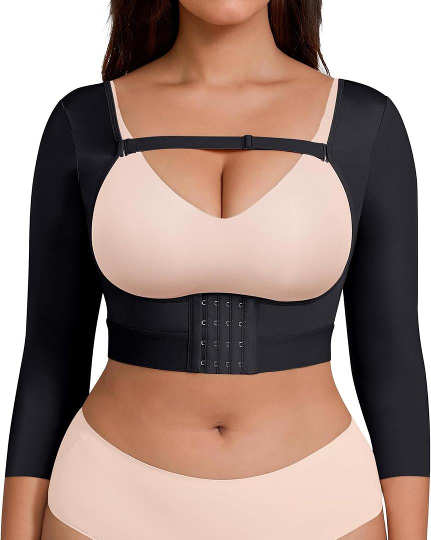 FeelinGirl Upper Arm Shaper for Women Faja Post Surgery Slimming Compression Sleeves Arm Lipo Compression Garments, Size Large