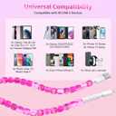 2 x SAMONPOW USB C Cable 66W USB to USB C Fast Charging Cable 3.3FT Cute Jade Beaded Type C Charging Cord for Women Girls Phone Charger Cord for iPhone 17 16 15 Pro Galaxy S25 S24 iPad 10 11th, Pink