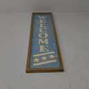 Funly mee 32" Wooden Framed Welcome Decorative Wall Sign, Carved Letters Welcome Vertical Sign for Front Porch