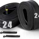 2 Pack 12"/14"/16"/18"/ 20"/ 22"/24"/ 26"/27.5"/28"/29" x1.75/1.95/2.10/2.125 Bicycle Tube with 2 Tire Levers, with 32mm AV Schrader Valve, Inner Tube for Kids/Road/MTB Bike (2 of One Size)