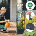 Raised Garden Bed Tomato Planter Box with Trellis, 44" Self-Watering Tomato Cage with Square Trellis for Climbing Plants, Flowers, Vegetables, Vine in Patio Garden Indoor Outdoor (3 tiers-44"-1 PACK)