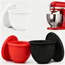 Silicone Liners for KitchenAid Mixer, 3-Piece Set with Lids, Fits Tilt-Head 5 Quart Only, Red Black White