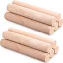 Patelai 10 Pieces Small Wooden Rolling Pin, Dumpling Dough Roller Wooden Mini Rolling Pins Kitchen Utensil Tool for Fondant, Pasta, Bread, Pastry, Cookies, Pizza, Pie, Cylinder Style, 6.3 Inch
