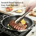 DELUXE 14" Hybrid Ceramic Nonstick Frying Pan with Lid for Daily Cooking