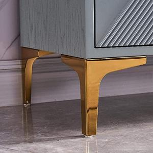WANLIAN 6 Inch Gold Furniture Legs, Heavy Duty Metal Furniture Feet for Cabinet Sofa TV Stand Bookcase Cabinet Legs Set of 2 (Gold)