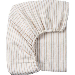Meracorallo Muslin Fitted Crib Sheet, Soft and Breathable Baby Crib Sheet for Standard Crib and Toddler Mattresses (Neutral Stripe) (Crib Sheet 1 Pack)