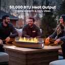 Ciays 28 Inch Tabletop Propane Fire Pit, 50000 BTU Table top Firepit with Glass Wind Guard & Glass Beads, Portable Outdoor Portable Fireplace for Patio and Camping