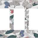 Decorative Outlet Covers Boho Green Leaf Floral Combination 3 Gang Wall Plate Triple Rocker Decora Light Switch Cover Plate Jumbo Electrical GFCI Switch Plate Cover for Bathroom Kitchen Decor (3-Gang Rocker /6.38 x 4.49 IN, Boho Floral Blue Magnolia/Red Hydrangea)