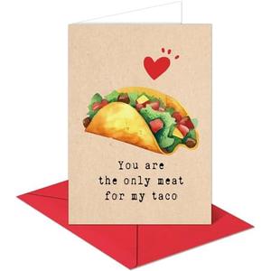 Anvianthor Anniversary Card to Husband - 5 x 7 in Funny Valentines Card for Him, Punny Taco Fathers Day Cards for Husband Boyfriend Fiance Man, Cute from Wife Girlfriend, Set of 3
