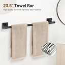 Lairuier 5 Pieces Bathroom Hardware Set Matte Black Towel Bar Set Includes 23.6” Towel Bar, Towel Ring Holder, Toilet Paper Holder and Two Towel Hooks, Bathroom Accessories Set SUS304 Wall Mounted