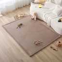 Hakuna Matte CloudSoft Baby Play Mat for Floor 60" x 80" Brown Coral Velvet Memory Foam Rug for Crawling & Cozy Play Non-Slip, Water-Resistant, Easy-CareTummy Time Mat, Playmat for Playpen