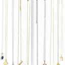 Mkono Necklace Holder Metal Jewelry Display Stand Necklace Organizer with 22 Hooks for Storage and Hanging Bracelet Keychain Home Room Decor for Women,White