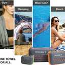4Monster Quick Dry Travel Towel with Case & Carabiner Super Absorbent Microfiber Gym & Camping Towel. Compact, Lightweight, Fast Drying for Beach, Swimming, Hiking, Backpacking