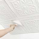 Ceiling Tiles, Ceiling Tiles Peel and Stick Foam, 16 Pcs, Covered 21 Sq.Ft, 3D Wall Panels Peel and Stick, Easy to Use and Cut for Ceiling and Interior Wall Decor, Plain White13.8 x 13.8 inch