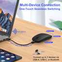 Bluetooth Wireless Mouse for MacBook Air Mac Pro iPad Laptop Computer Pad Optical Rechargeable Slim Silent Dual Mode (2.4G USB-C/USB-A&Bluetooth 5.2/3.0) Mouse Jiggler for Computer Awakening (Black)