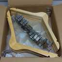 HOUSE DAY 12 Pack High-Grade Wooden Suit Hangers Skirt Hangers with Clips Solid Wood Pants Hanger Natural Smooth Finish Premium Wood Hanger with Durable Metal Clips for Blouse, Dress, Coat, Jacket