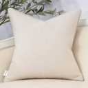 Yangest Neutral Floral Pillow Cover 20 x 20 Inches, Vintage Chenille Square Throw Pillow Cover Soft Decorative Farmhouse Accent Couch Pillow Cover for Living Room Bedroom, Beige