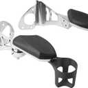 Adjustable Passenger Armrests with Cup Holder for Motorcycle Accessory Compatible with Harley Touring Electra Glide Road Glide Ultra Tri Glide 2014-2024 (Chrome)