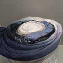 Dinjoy Ombre Blue Comforter Set Queen Size Gradient Navy Blue Black Boho Bedding Set for Teen Men Women 7 Pieces Bed in A Bag Bohemian Bed Set with Comforter, Sheets, Pillowcases & Shams