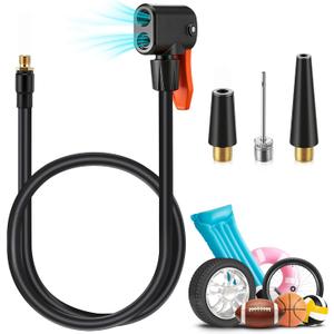 Enhon 32.87'' Presta Valve Adaptor for Schrader and Presta Valve, Tire Inflator Extension Locking Tire Ball Pool Air Chuck, Pump Needles for Car, Motorcycle, Bike, Ball, Swimming Pools Products