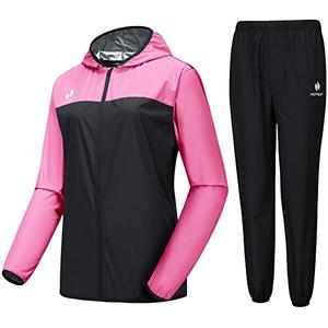 HOTSUIT Sauna Suit for Women Sweat Suits Gym Workout Exercise Sauna Jacket Pant Full Body, Pink, S